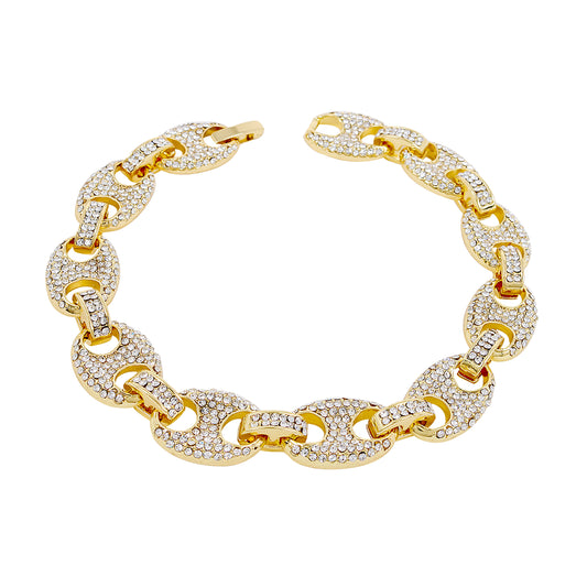 12mm Iced Pig Nose Bracelet - HSCH-509-B