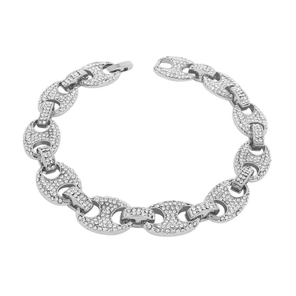 12mm Iced Pig Nose Bracelet - HSCH-509-B