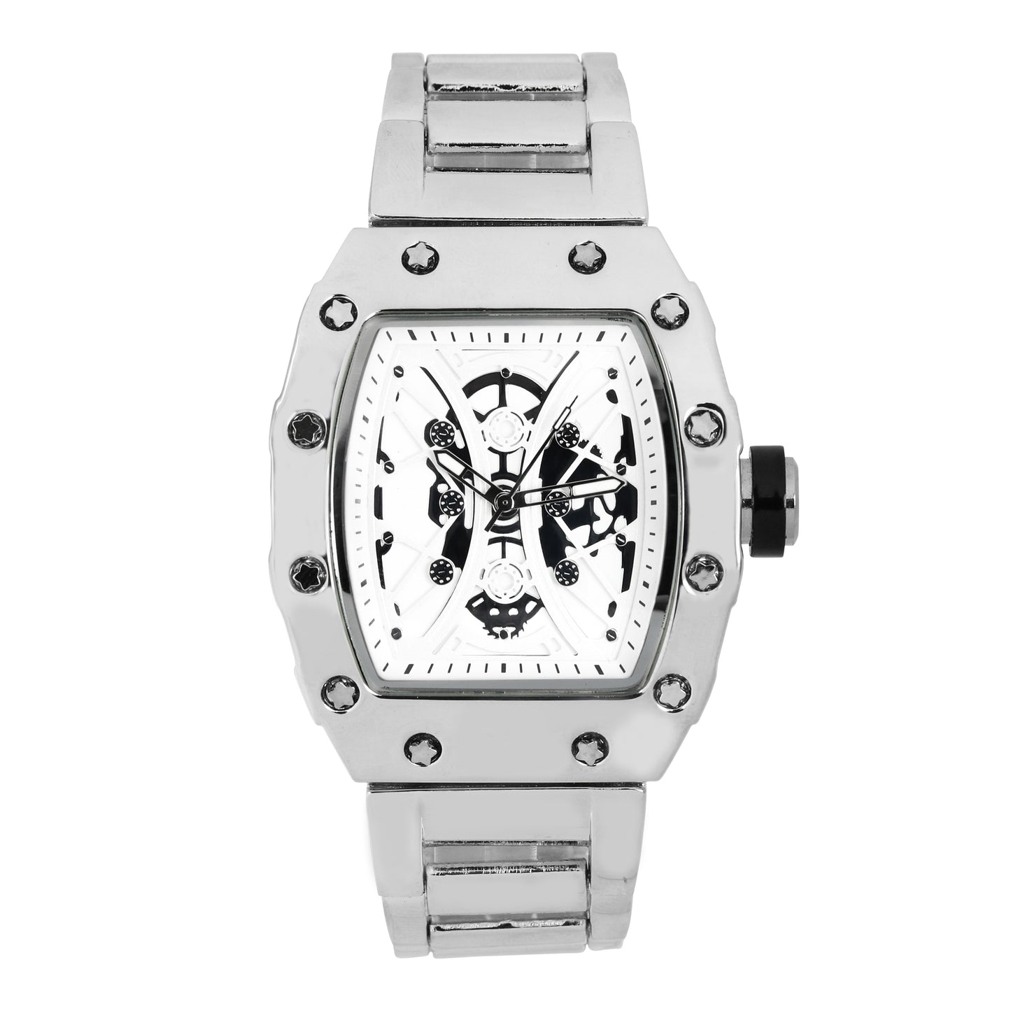 Iced Out 42.5mm Tonneau Watch - 9686-MB
