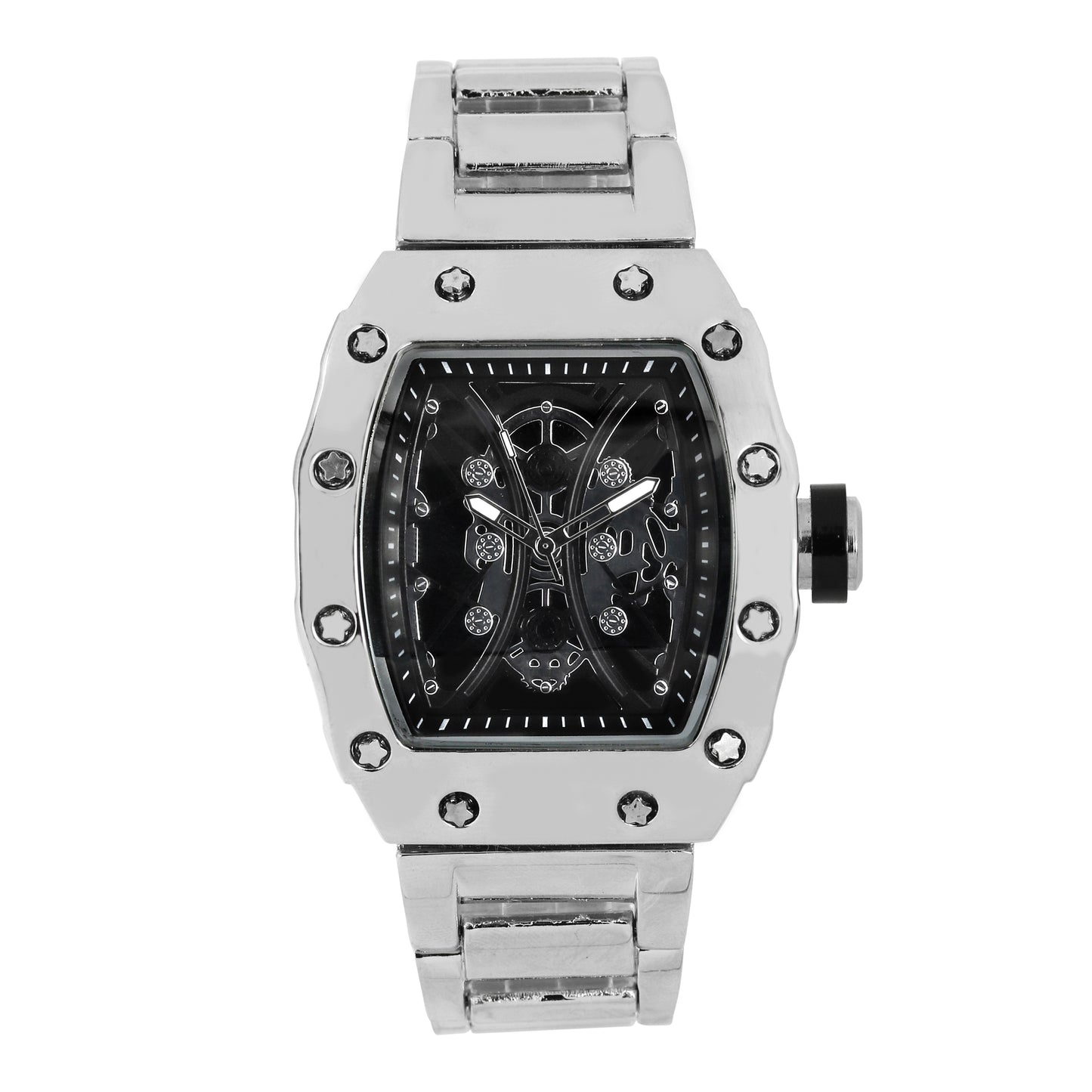 Iced Out 42.5mm Tonneau Watch - 9686-MB