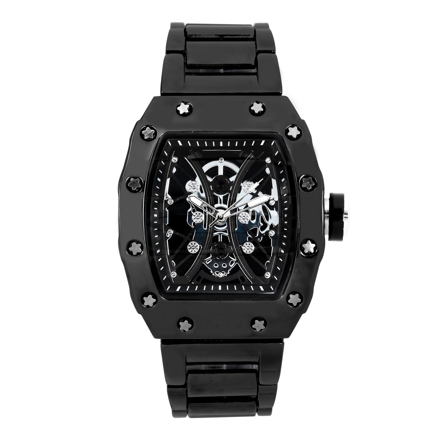 Iced Out 42.5mm Tonneau Watch - 9686-MB