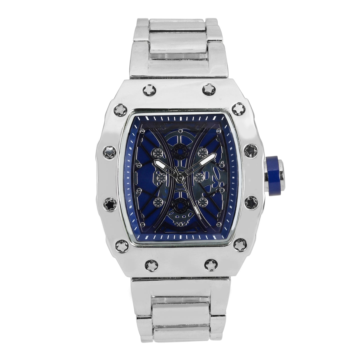 Iced Out 42.5mm Tonneau Watch - 9686-MB
