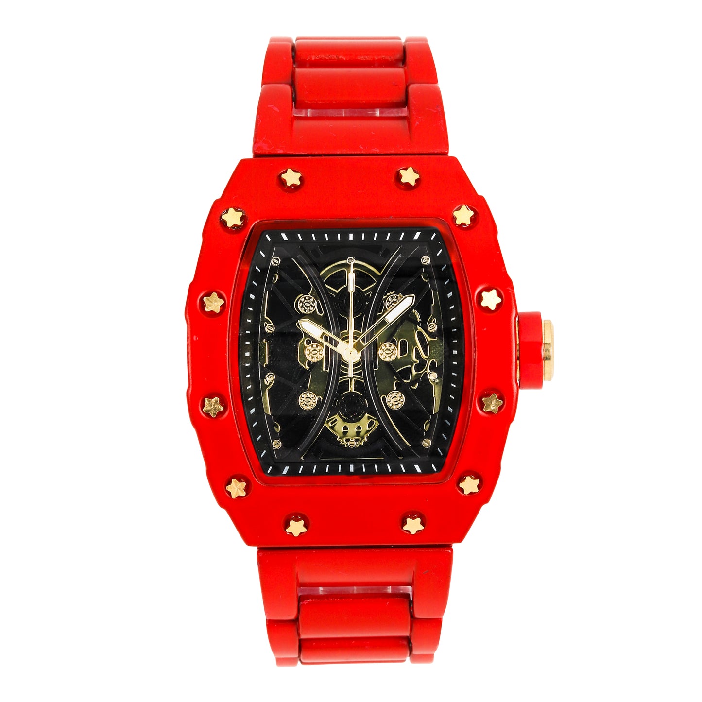 Iced Out 42.5mm Tonneau Watch - 9686-MB