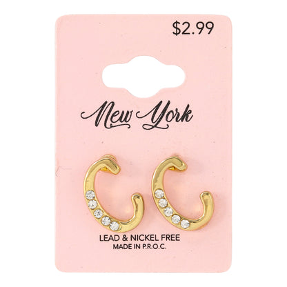 Initial Earring - C