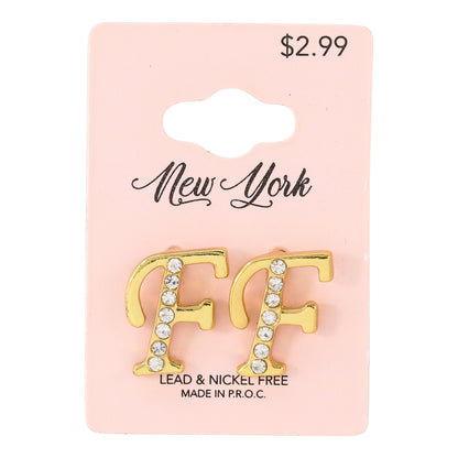 Initial Earring - F