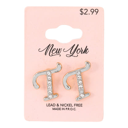 Initial Earring - T
