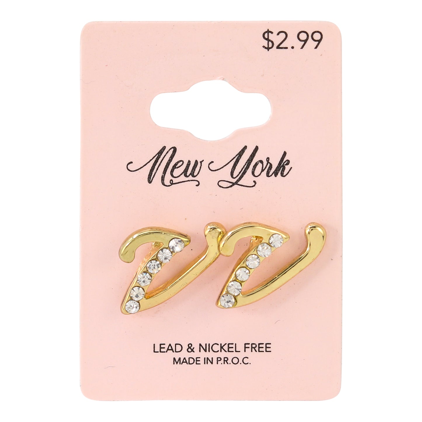 Initial Earring - V
