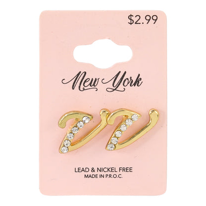 Initial Earring - V