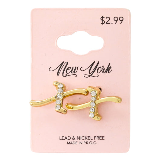 Initial Earring - X