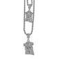 Iced Medium Pendant 2on Necklace Set - MHC-07