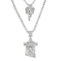 Iced Medium Pendant 2on Necklace Set - MHC-102