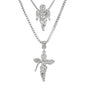 Iced Medium Pendant 2on Necklace Set - MHC-103