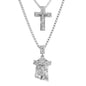 Iced Medium Pendant 2on Necklace Set - MHC-105