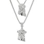 Iced Medium Pendant 2on Necklace Set - MHC-106