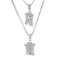 Iced Medium Pendant 2on Necklace Set - MHC-107