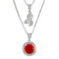 Iced Medium Pendant 2on Necklace Set - MHC-111