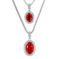 Iced Medium Pendant 2on Necklace Set - MHC-113