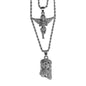 Iced Medium Pendant 2on Necklace Set - MHC-202