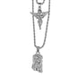Iced Medium Pendant 2on Necklace Set - MHC-207