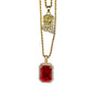 Iced Medium Pendant 2on Necklace Set - MHC-209