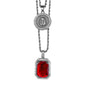Iced Medium Pendant 2on Necklace Set - MHC-210