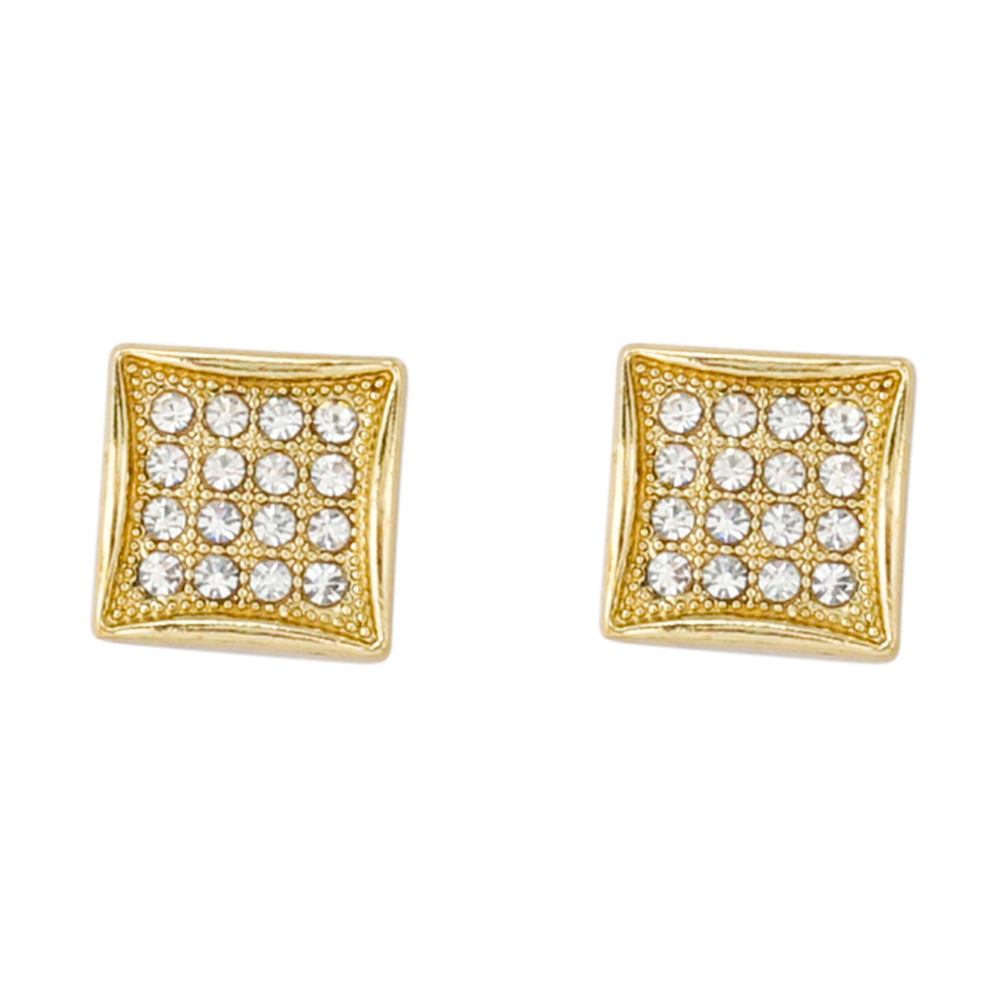 11mm Square Pave Earrings - MPC 116