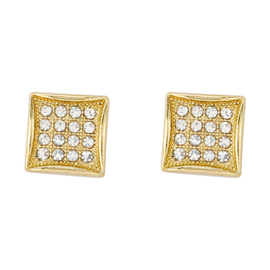 11mm Square Pave Earrings - MPC 116