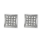 11mm Square Pave Earrings - MPC 116