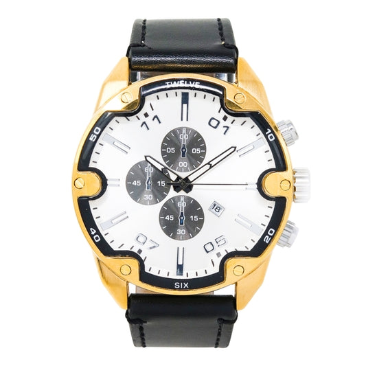 Mens Leather Band Watch  - 10369-LB