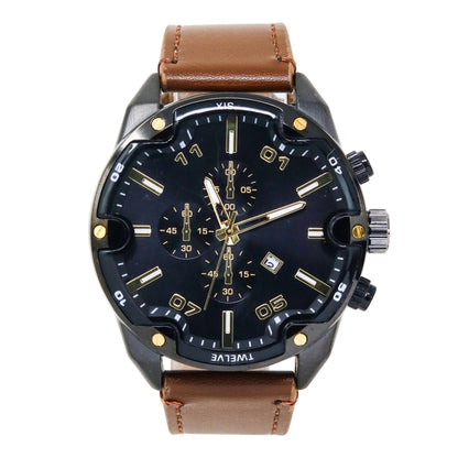 Mens Leather Band Watch  - 10369-LB