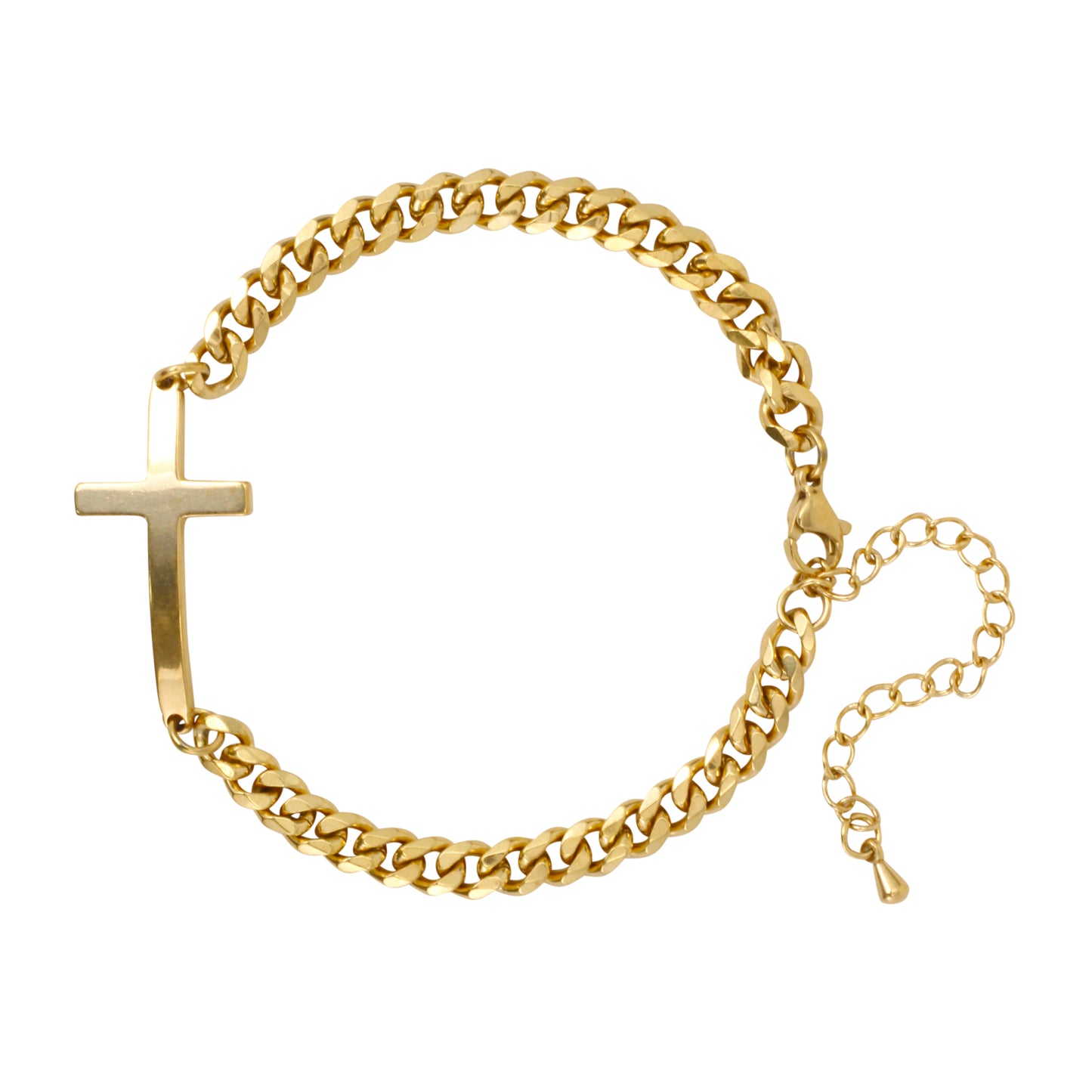 Cross Cuban Link Bracelet - NBR-118