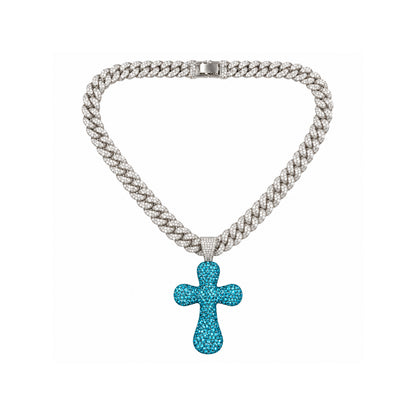 Ladies Bling Flash Out Chain RC1-202 SB — SILVER/BLUE