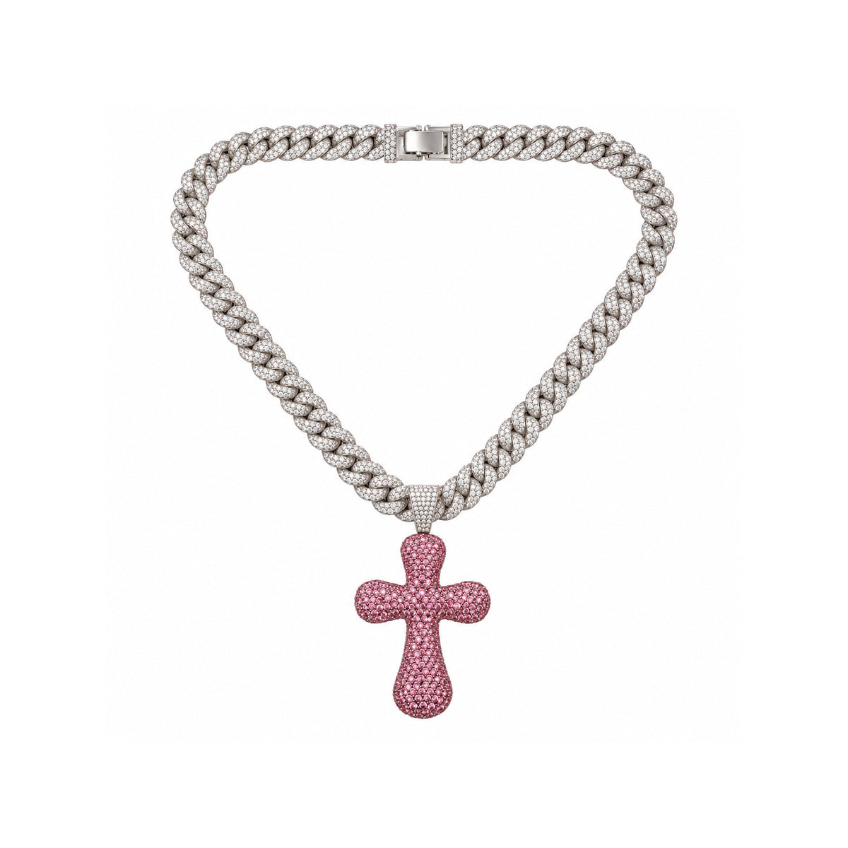 Ladies Bling Flash Out Chain RC1-203 SP — SILVER/PINK