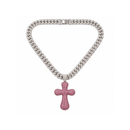 Ladies Bling Flash Out Chain RC1-203 SP — SILVER/PINK