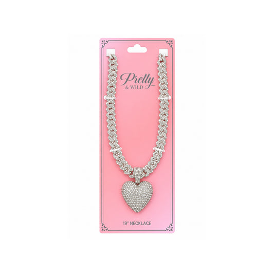 Ladies Bling Flash Out Chain RC1-401 S — SILVER on display card