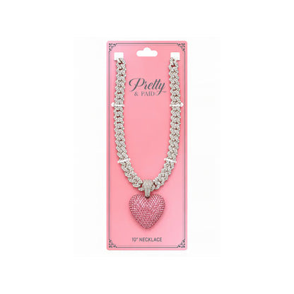 Ladies Bling Flash Out Chain RC1-402 SP — SILVER/PINK on display card