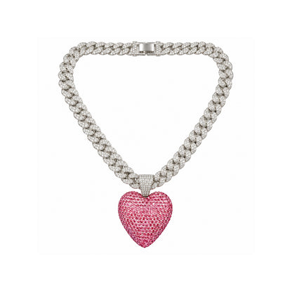 Ladies Bling Flash Out Chain RC1-402 SP — SILVER/PINK