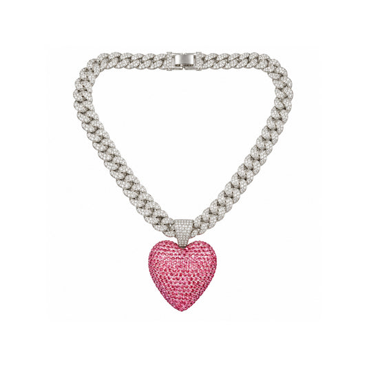 Ladies Bling Flash Out Chain RC1-402 SP — SILVER/PINK