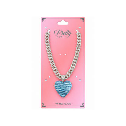 Ladies Bling Flash Out Chain RC1-403 SB — SILVER/BLUE on display card