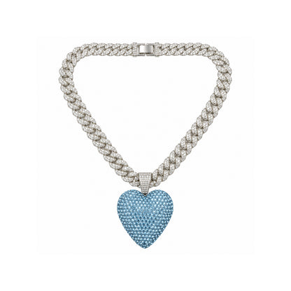 Ladies Bling Flash Out Chain RC1-403 SB — SILVER/BLUE