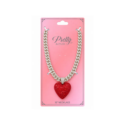 Ladies Bling Flash Out Chain RC1-404 SR — SILVER/RED on display card