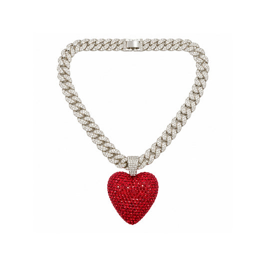 Ladies Bling Flash Out Chain RC1-404 SR — SILVER/RED