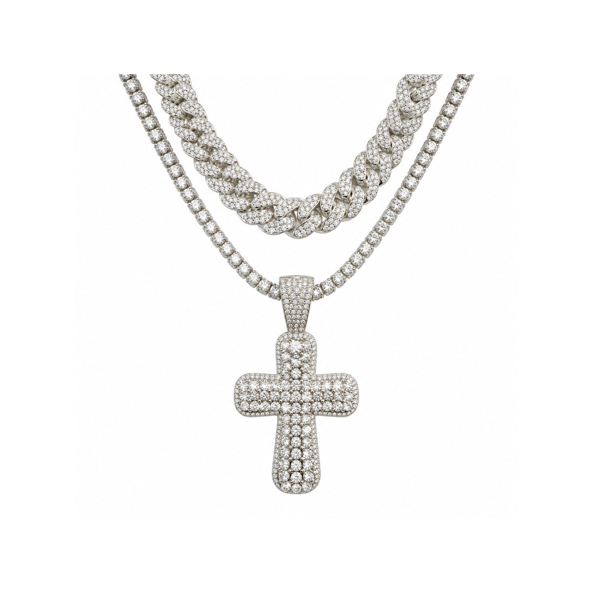 Ladies Bling Flash Out Chain RS2-101 S — SILVER