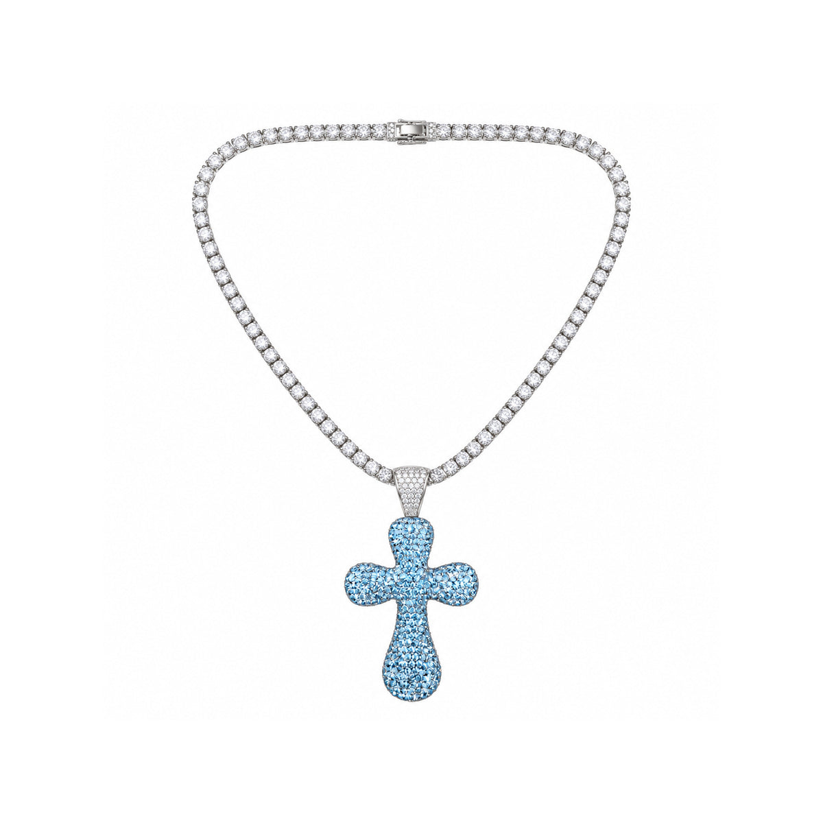Ladies Bling Flash Out Chain RT1-202 SB — SILVER/BLUE
