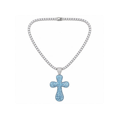 Ladies Bling Flash Out Chain RT1-202 SB — SILVER/BLUE