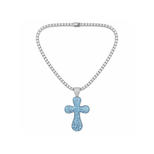 Ladies Bling Flash Out Chain RT1-202 SB — SILVER/BLUE