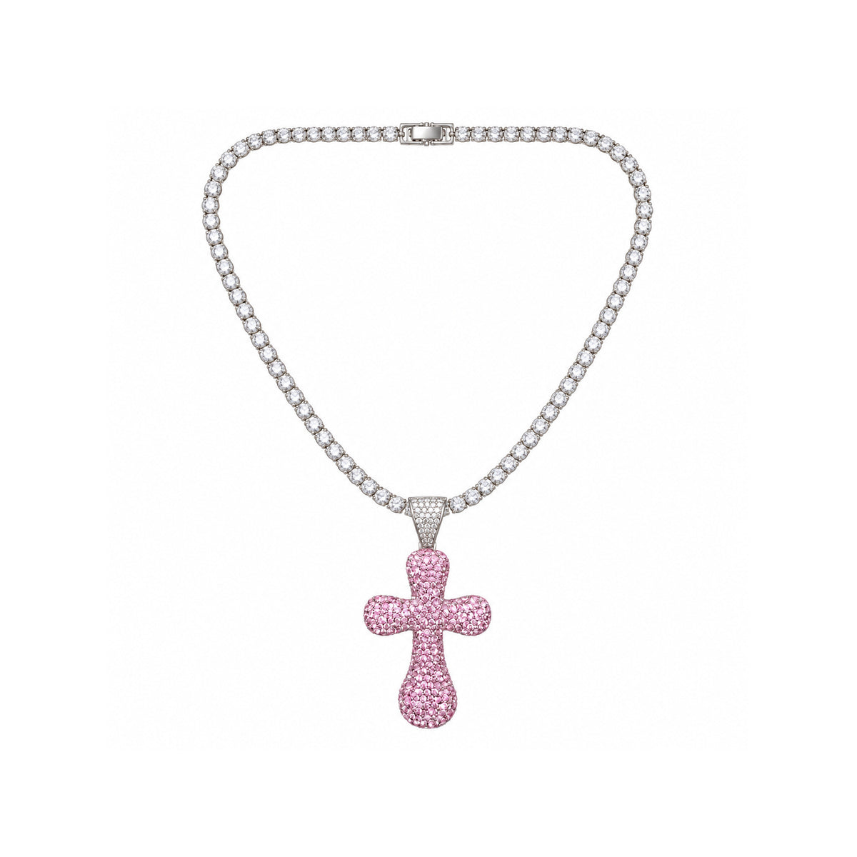 Ladies Bling Flash Out Chain RT1-203 SP — SILVER/PINK
