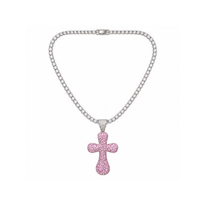 Ladies Bling Flash Out Chain RT1-203 SP — SILVER/PINK