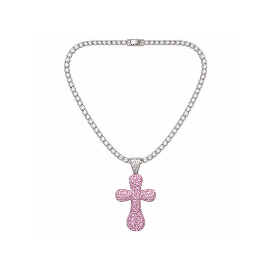 Ladies Bling Flash Out Chain RT1-203 SP — SILVER/PINK