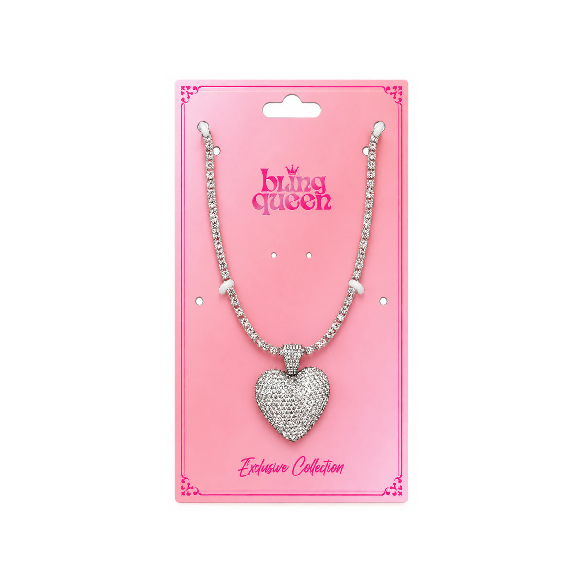 Ladies Bling Flash Out Chain RT1-301 S — SILVER on display card